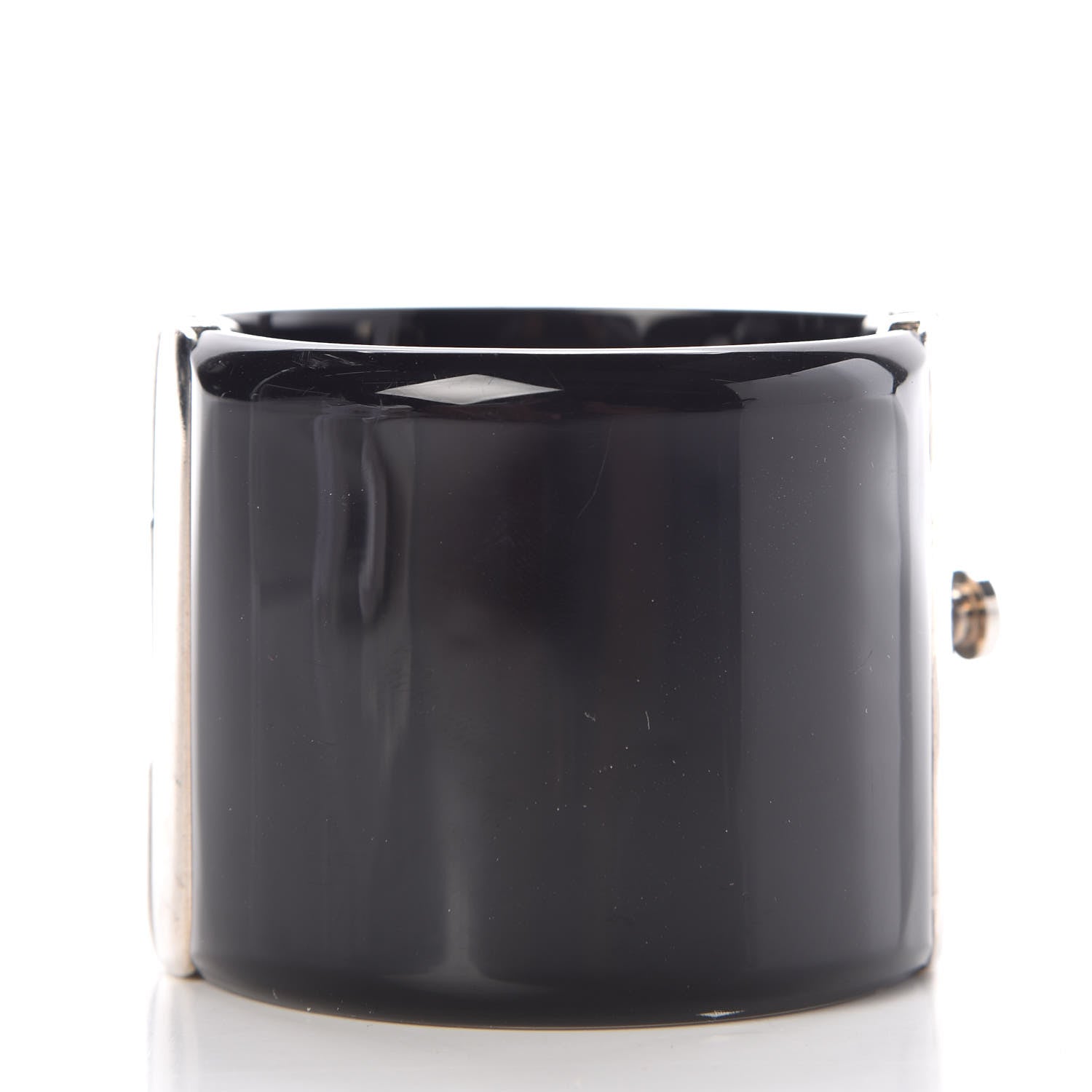 Chanel Resin Crystal CC Cuff Black 3 of 5