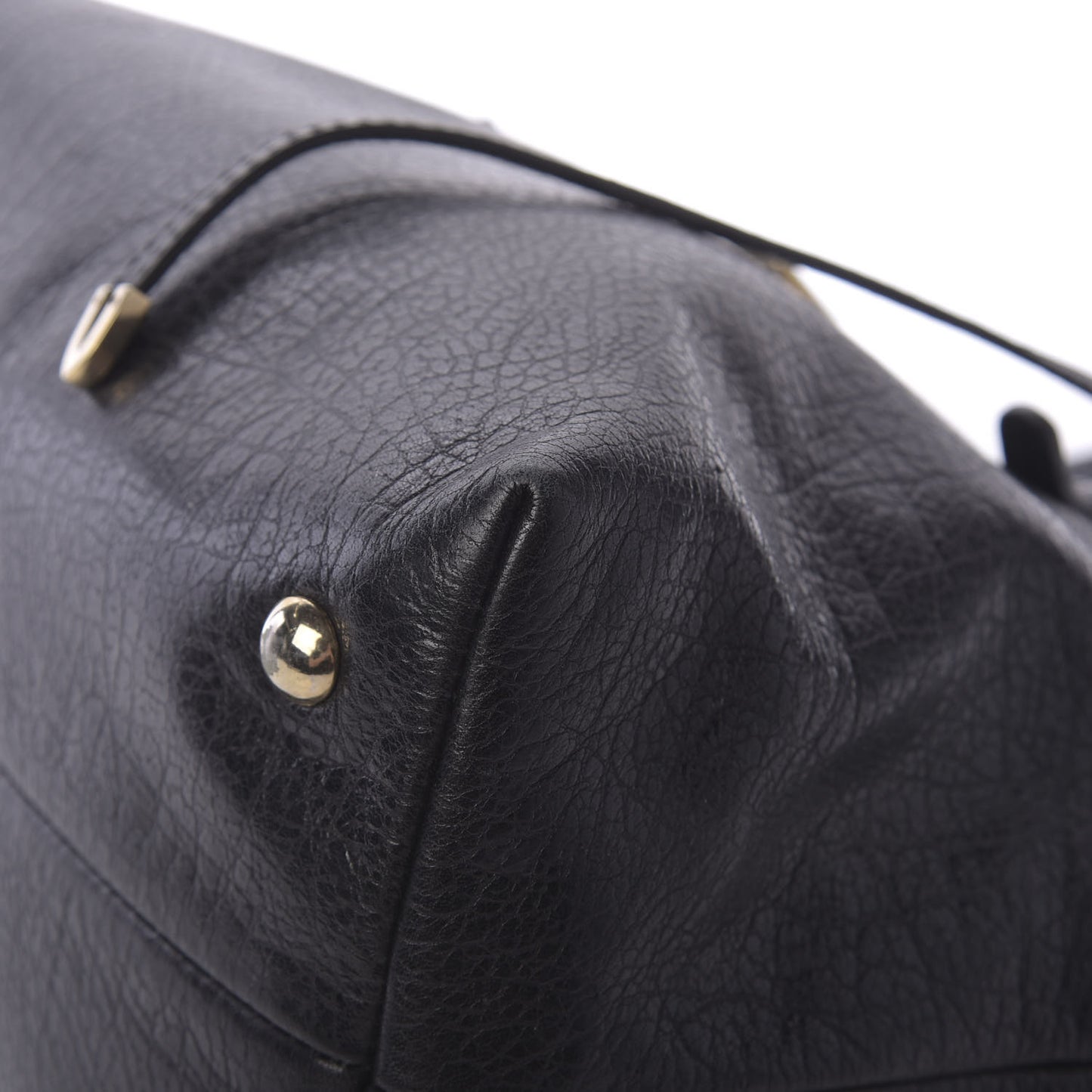 Grainy Calfskin Small Rhea Tote Black