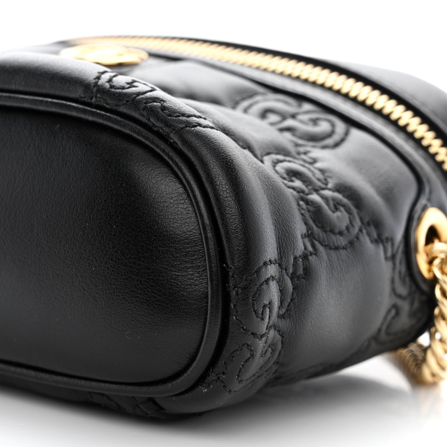 Gucci Calfskin GG Matelasse Mini Top Handle Bag Black 10 of 11