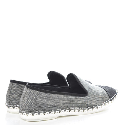 Chanel Fabric Mocassin Loafer 38 Blue Navy 4 of 10