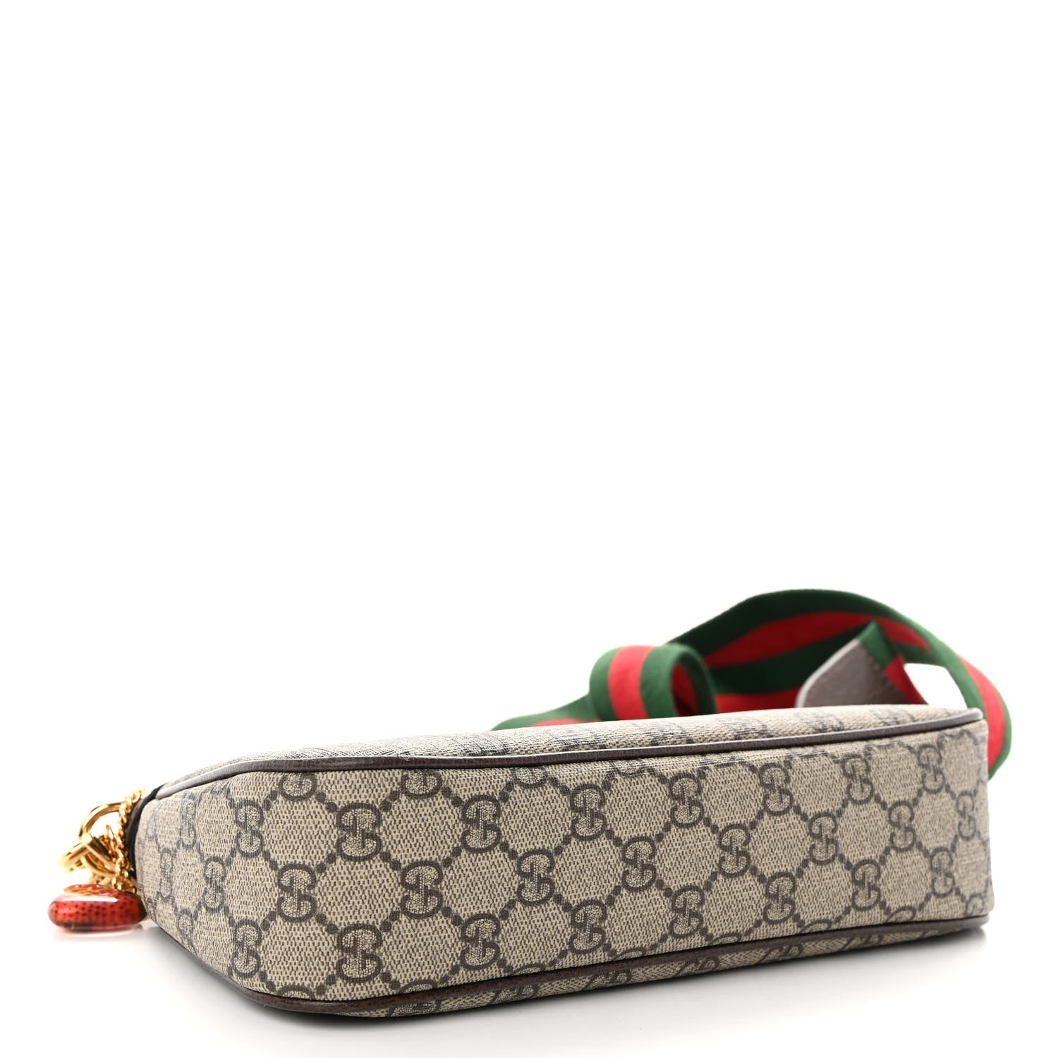 Gucci GG Supreme Monogram Textured Dollar Calfskin Web Small Ophidia GG Handbag Beige Ebony New Acero 4 of 12