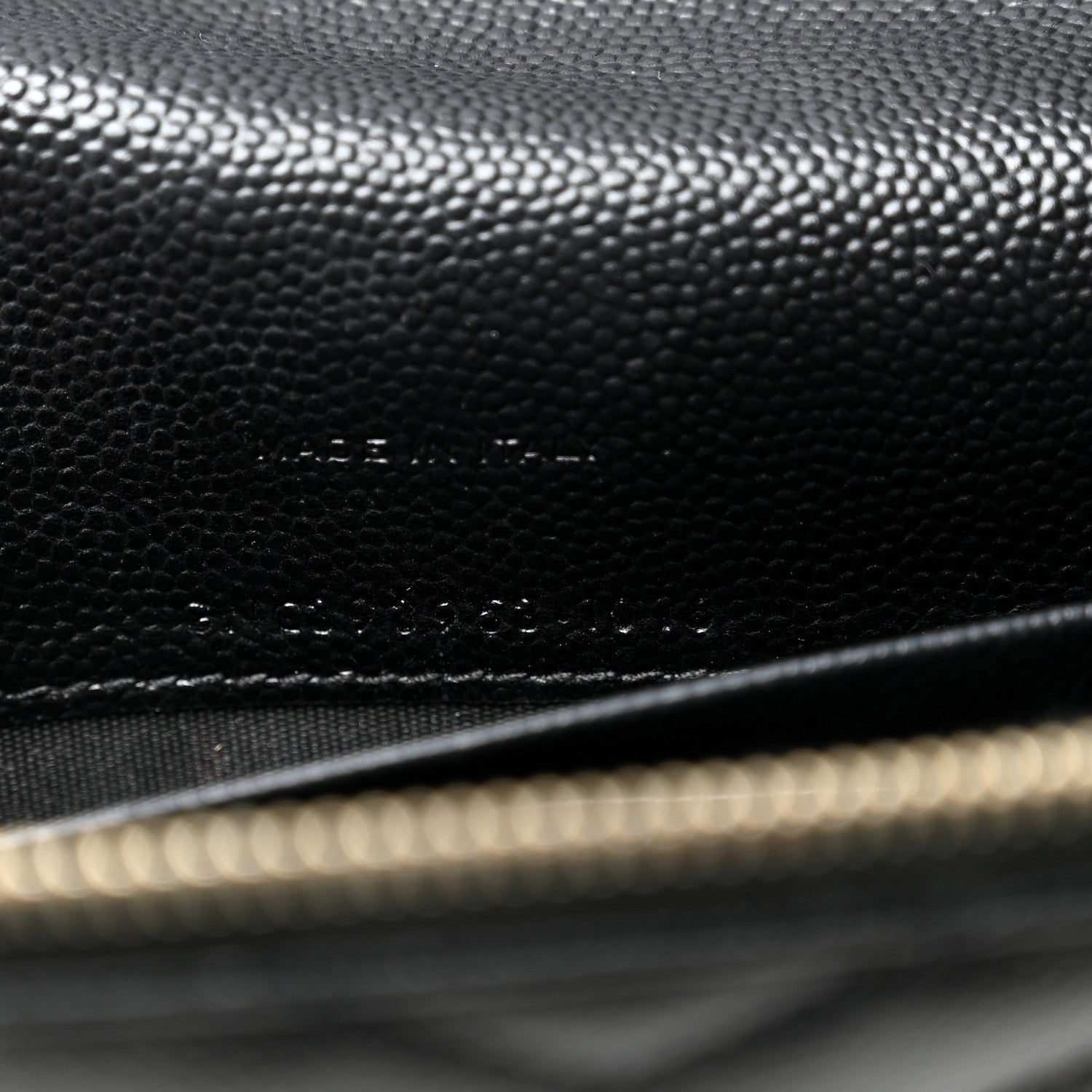 Saint Laurent Grain De Poudre Matelasse Chevron Monogram Envelope Chain Wallet Black 8 of 13