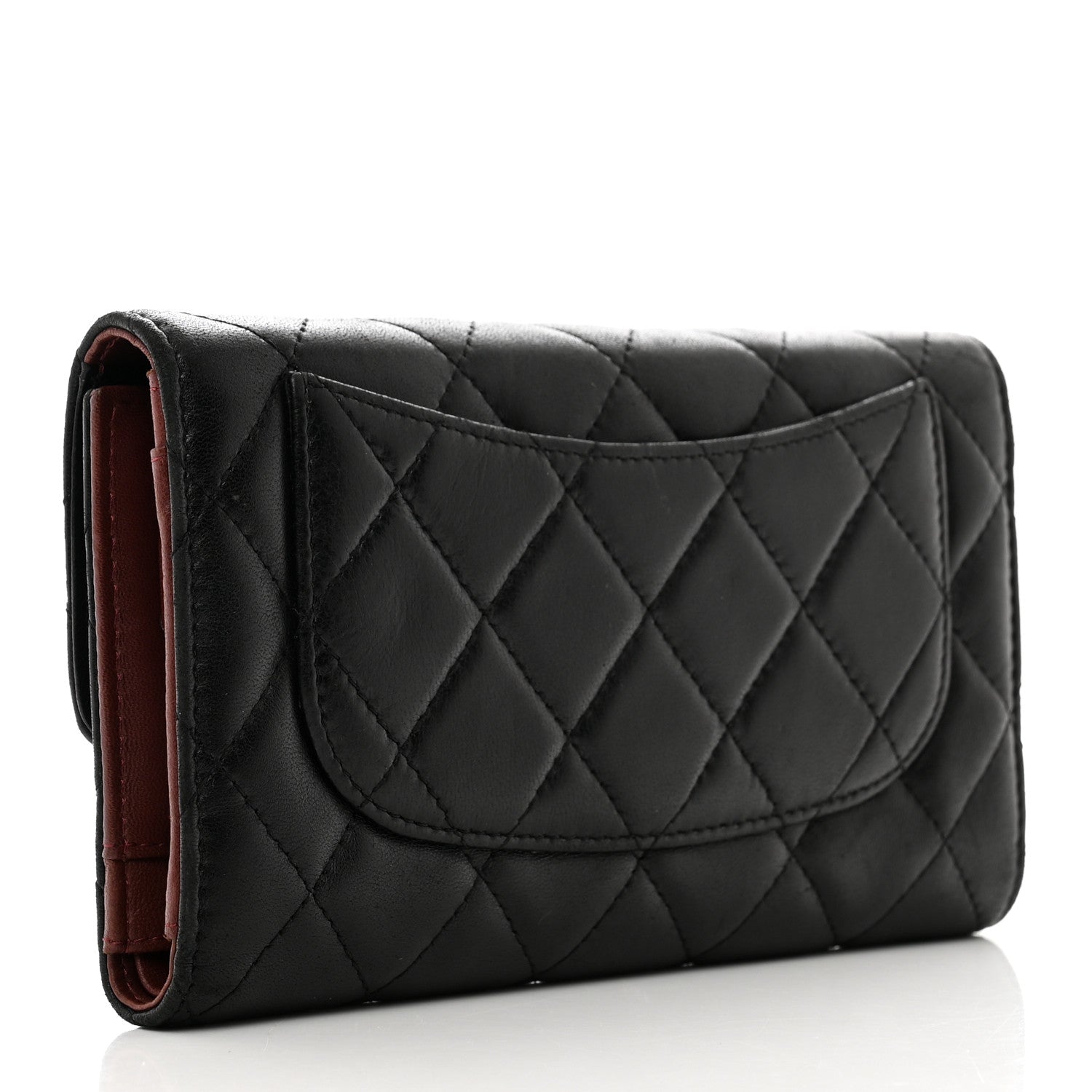 Chanel Lambskin Quilted Large Flap Wallet Black 3 of 11