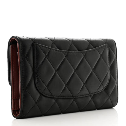 Chanel Lambskin Quilted Large Flap Wallet Black 3 of 11