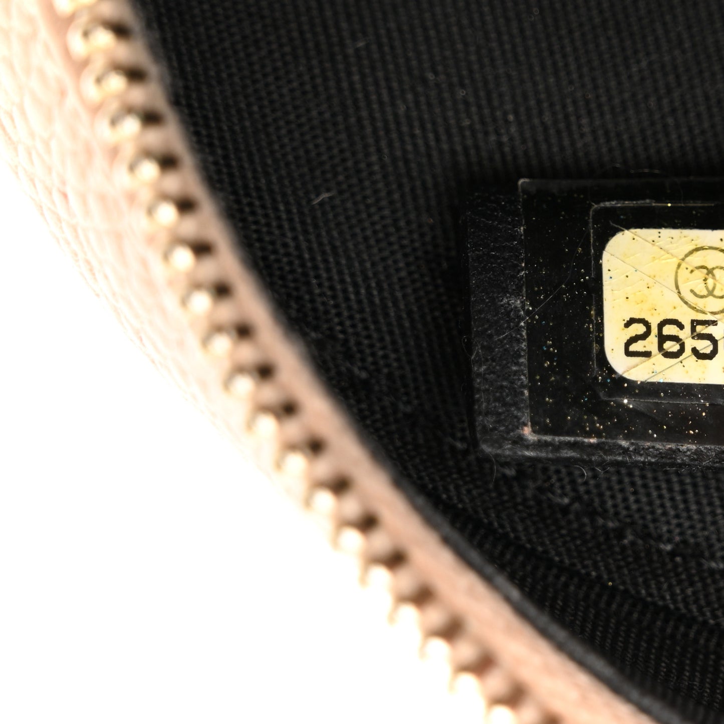 Caviar Quilted Round Filigree Crossbody Beige Black