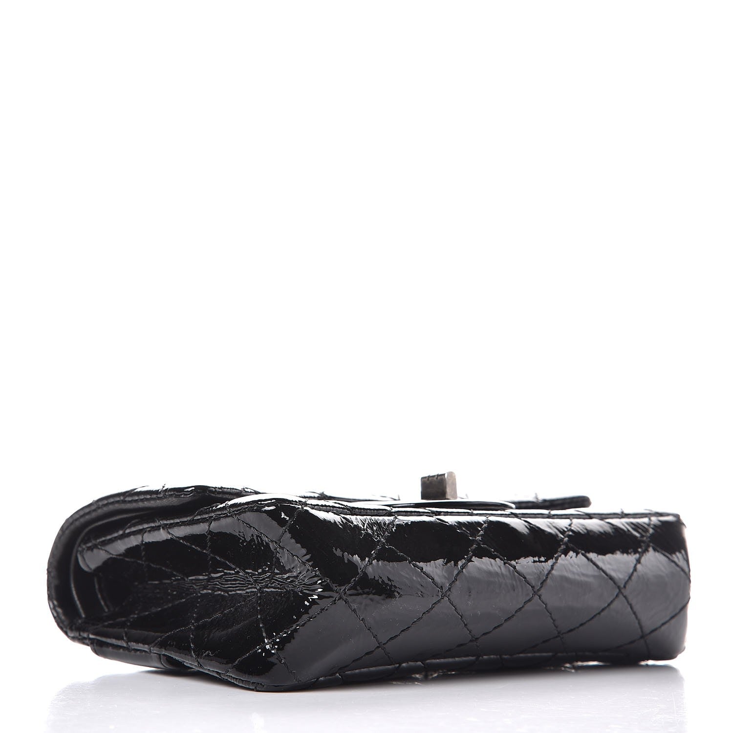 Chanel Patent Quilted Reissue Flap Clutch Bag Black 4 of 7
