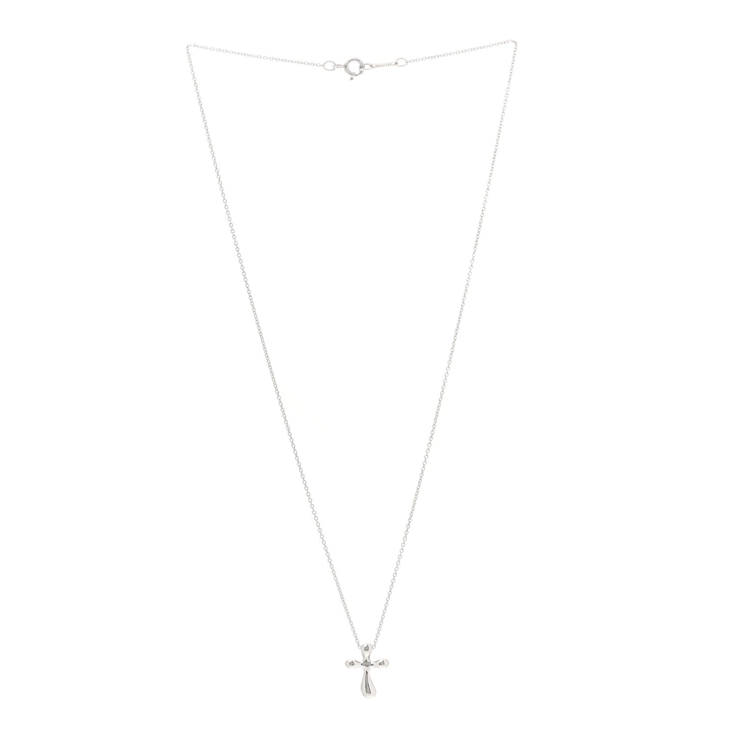 Sterling Silver 16mm Elsa Peretti Cross Pendant Necklace