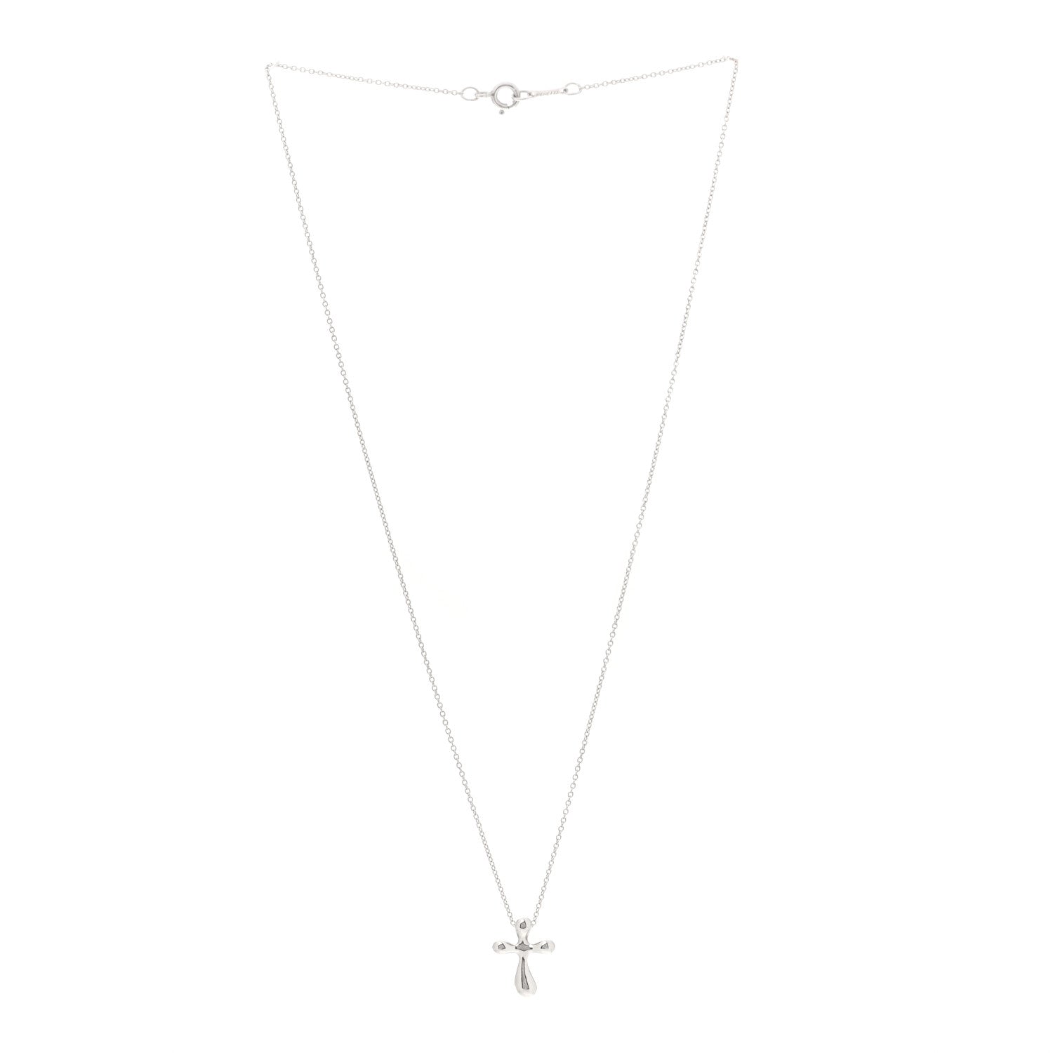 Tiffany Sterling Silver 16mm Elsa Peretti Cross Pendant Necklace 3 of 5