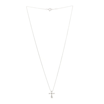 Tiffany Sterling Silver 16mm Elsa Peretti Cross Pendant Necklace 3 of 5