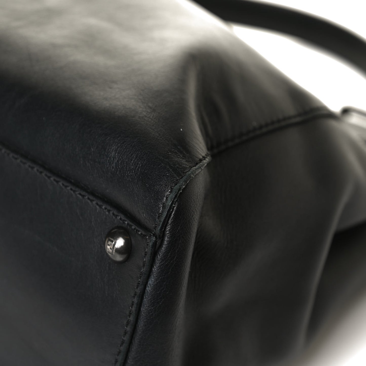 Vitello Suede Medium Peekaboo Iconic Satchel Black
