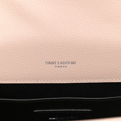 Saint Laurent Grain De Poudre Textured Mixed Matelasse Medium Triquilt Monogram Satchel Marble Pink 6 of 11