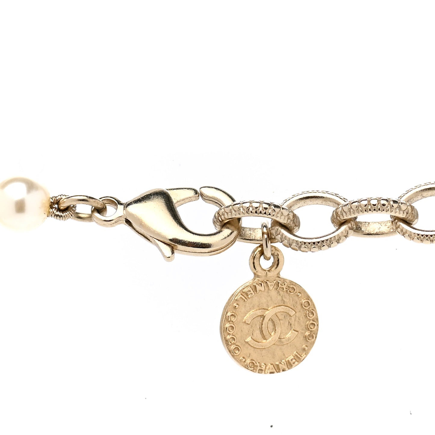 Pearl CC 100th Anniversary Necklace Light Gold