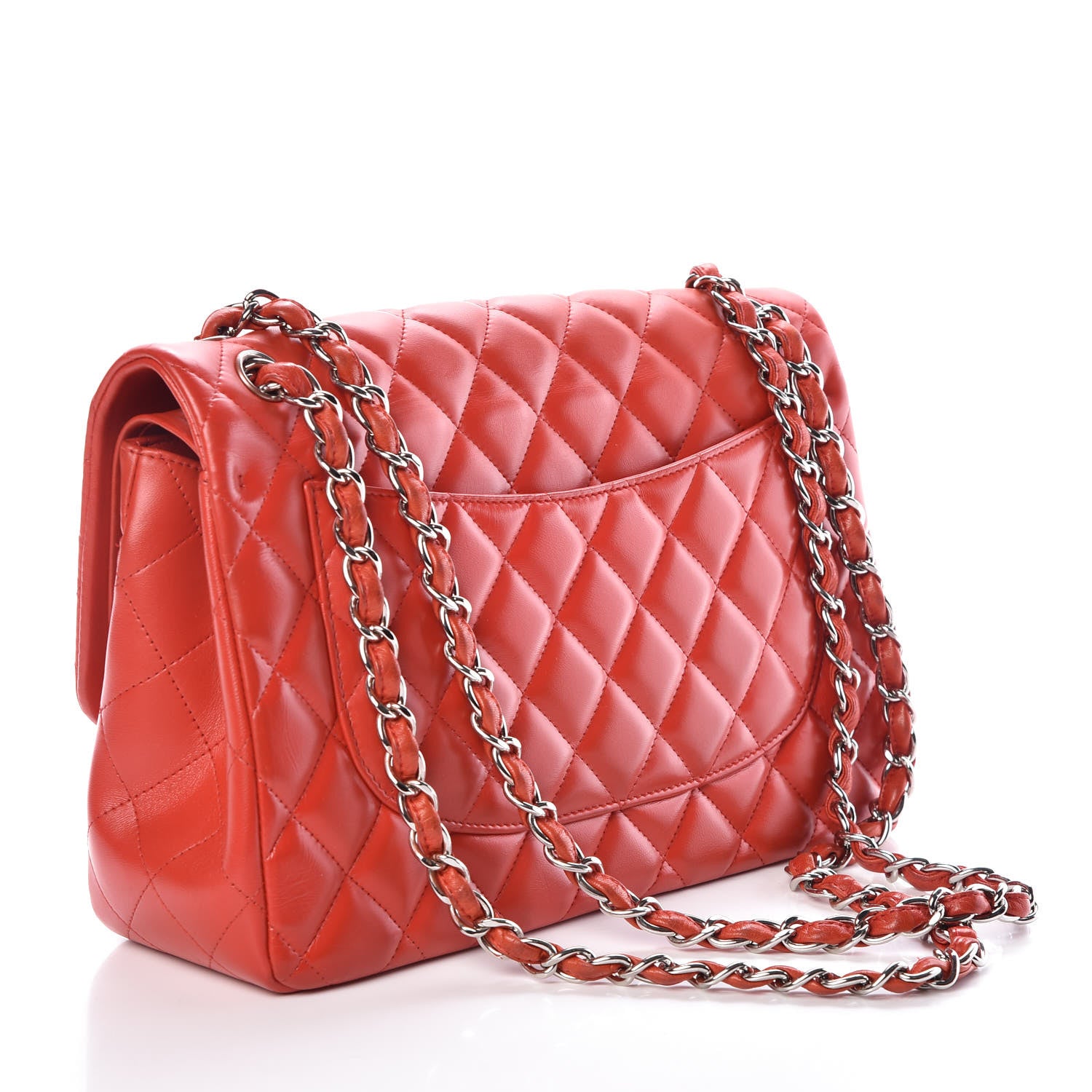 Chanel Lambskin Quilted Jumbo Double Flap Red 4 of 14