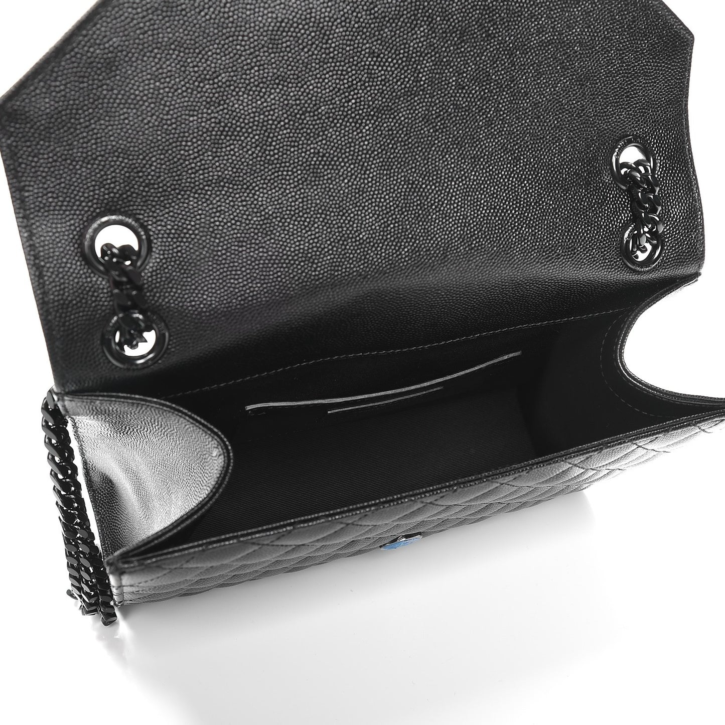 Grain De Poudre Textured Mixed Matelasse Triquilt Medium Monogram Satchel Black
