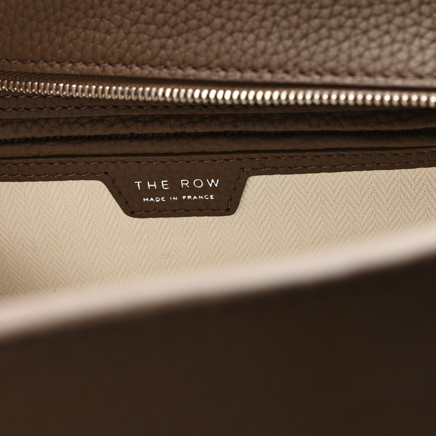 Grained Calfskin Marlo 12 Tote Bag Dark Olive