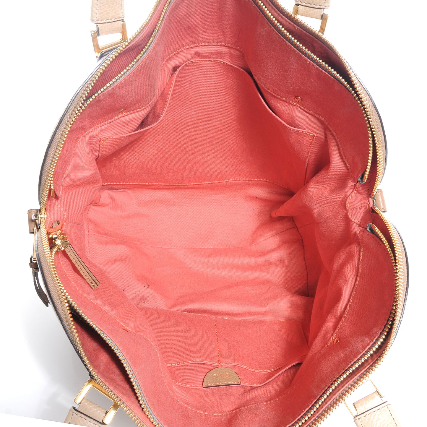 Leather Large Angie Shoulder Bag Nut
