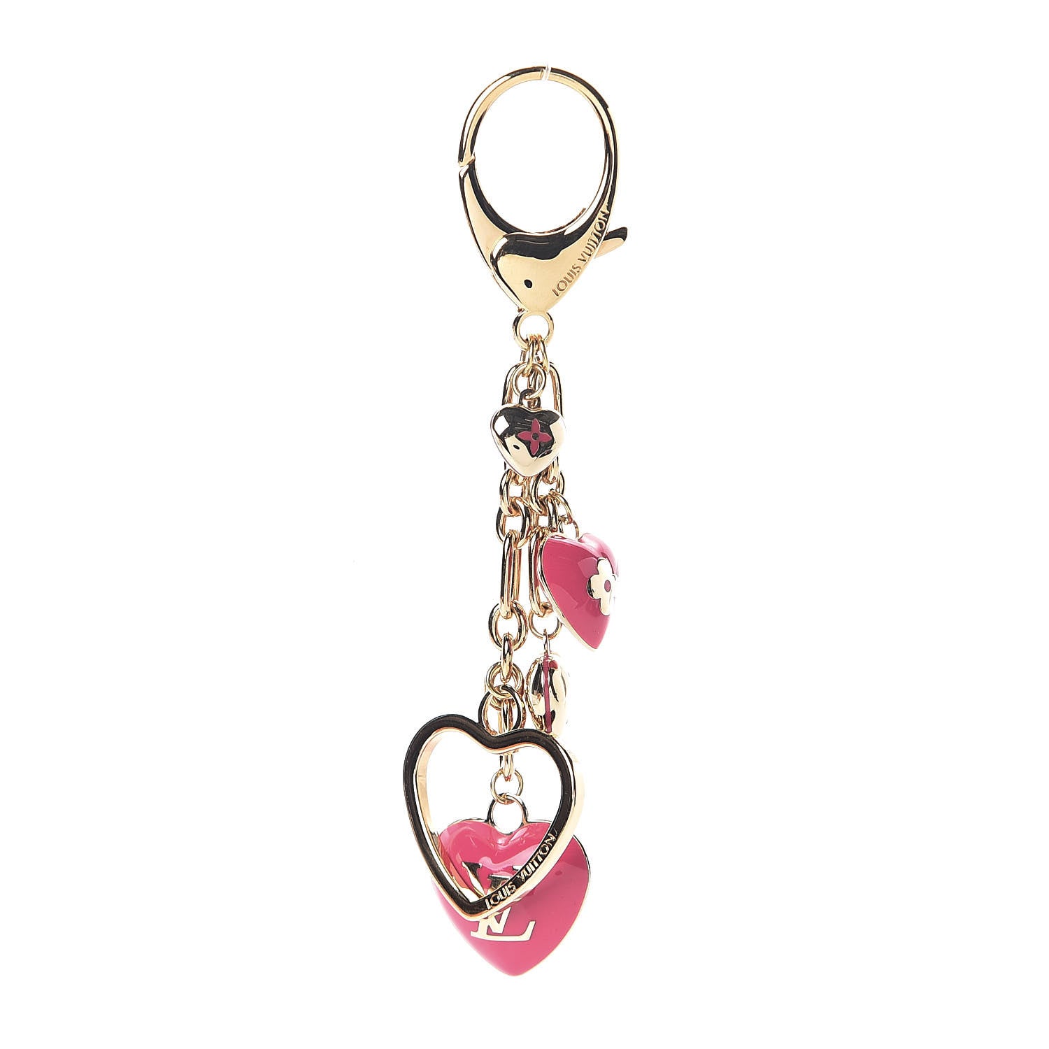 Louis Vuitton Coeurs Heart Bag Charm Key Holder Pink 1 of 3