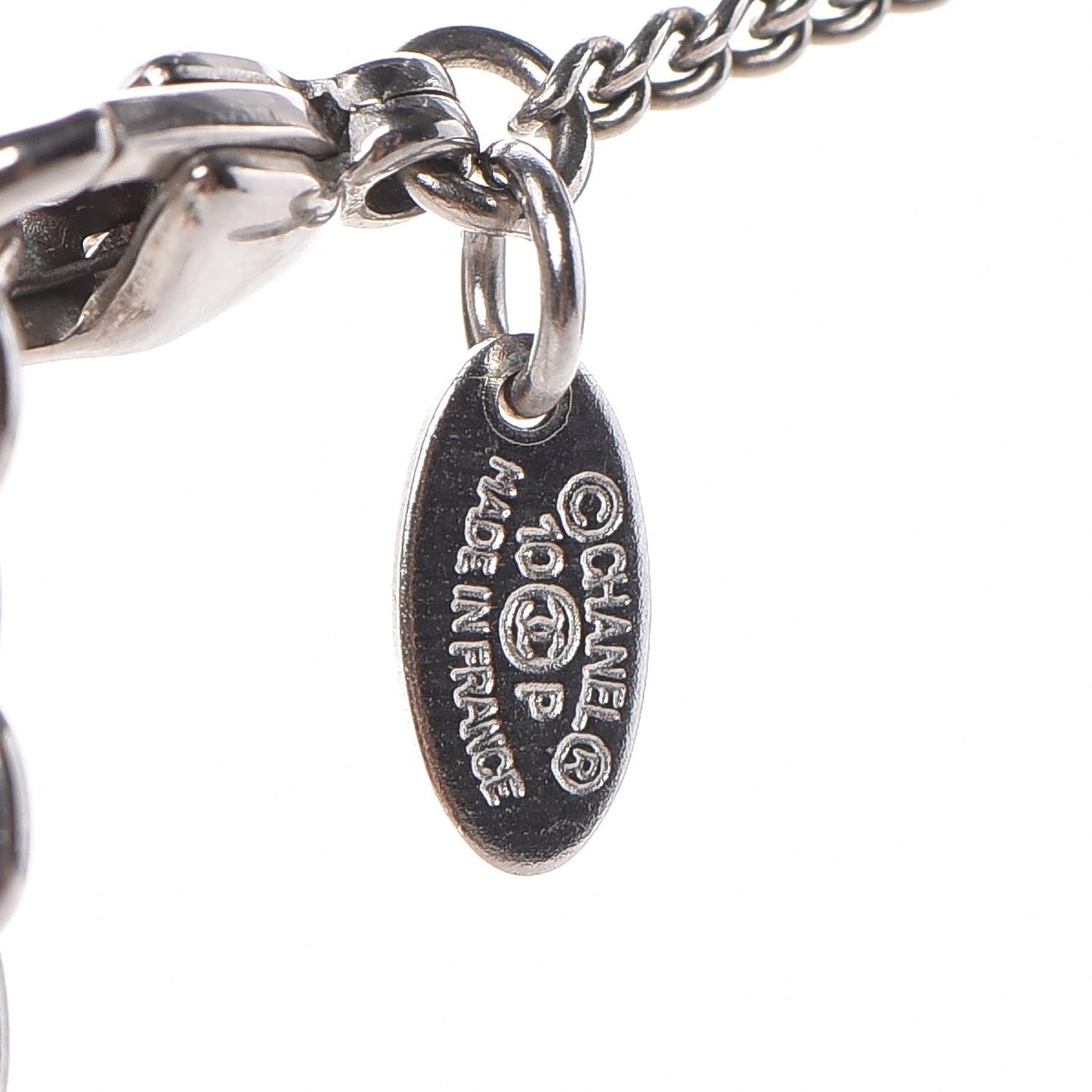 Crystal Resin CC Necklace Silver Black