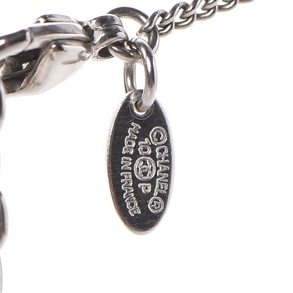 Chanel Crystal Resin CC Necklace Silver Black 5 of 5