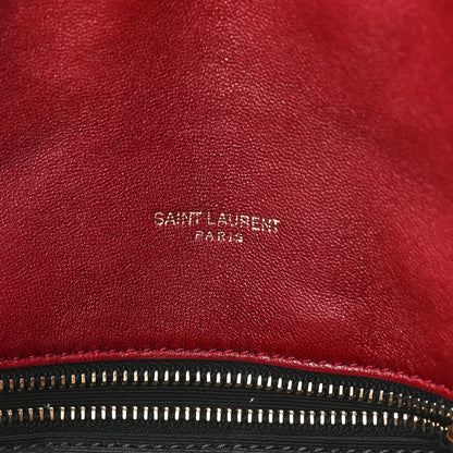 Saint Laurent Lambskin Quilted Medium Loulou Puffer Monogram Chain Satchel Opyum Red 6 of 12