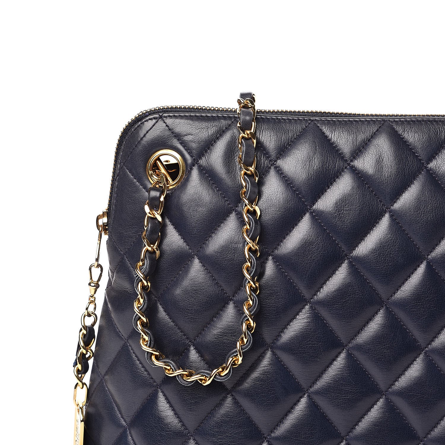 Chanel Lambskin Quilted Shoulder Bag Navy 12 of 12