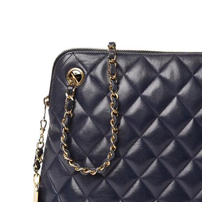Chanel Lambskin Quilted Shoulder Bag Navy 12 of 12