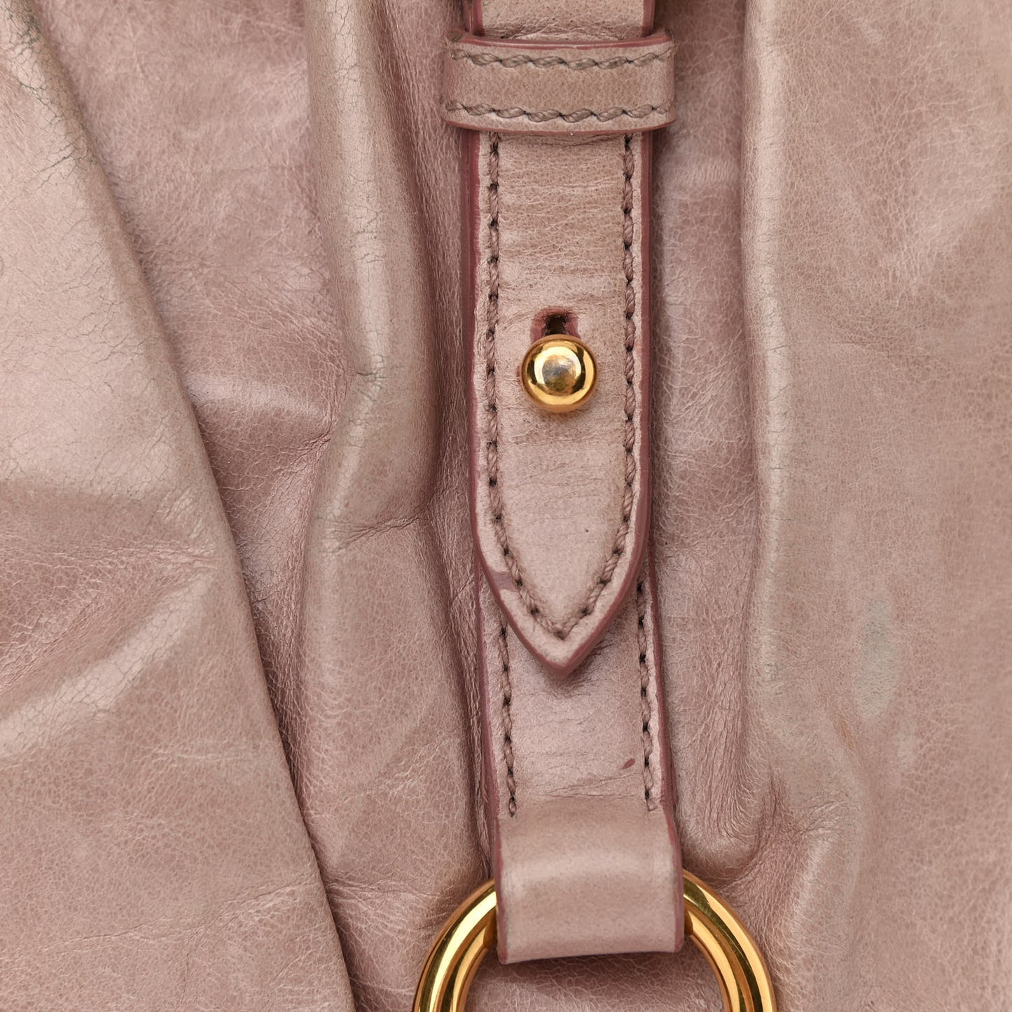 Vitello Lux Gathered Tote Mughetto