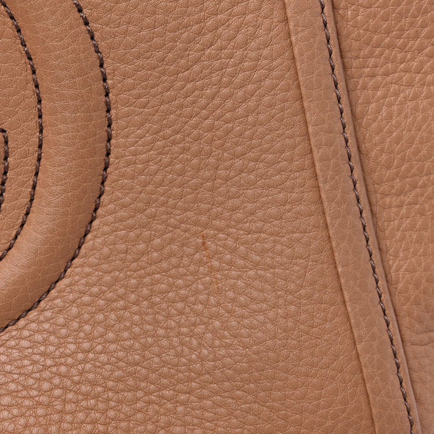 Gucci Pebbled Calfskin Small Soho Top Handle Bag Camelia 13 of 13