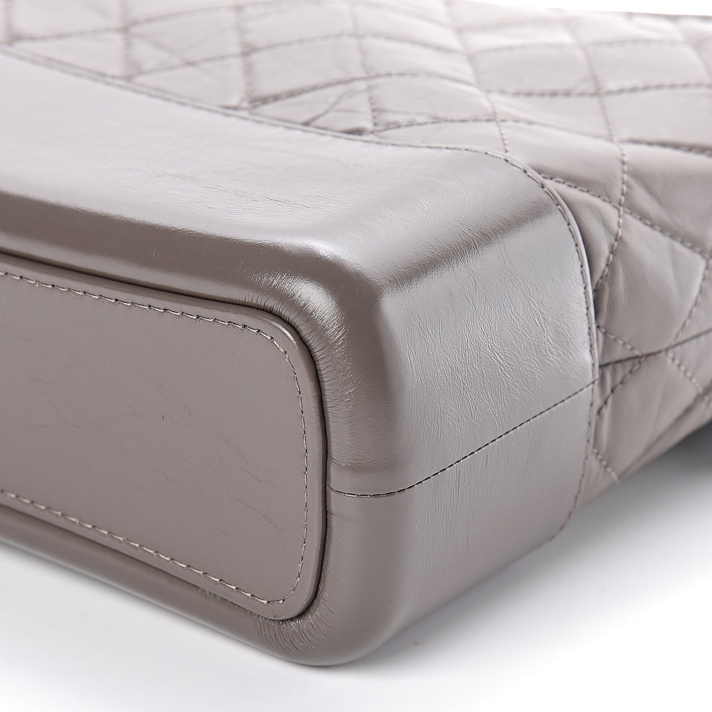 Aged Calfskin Quilted Medium Gabrielle Hobo Grey