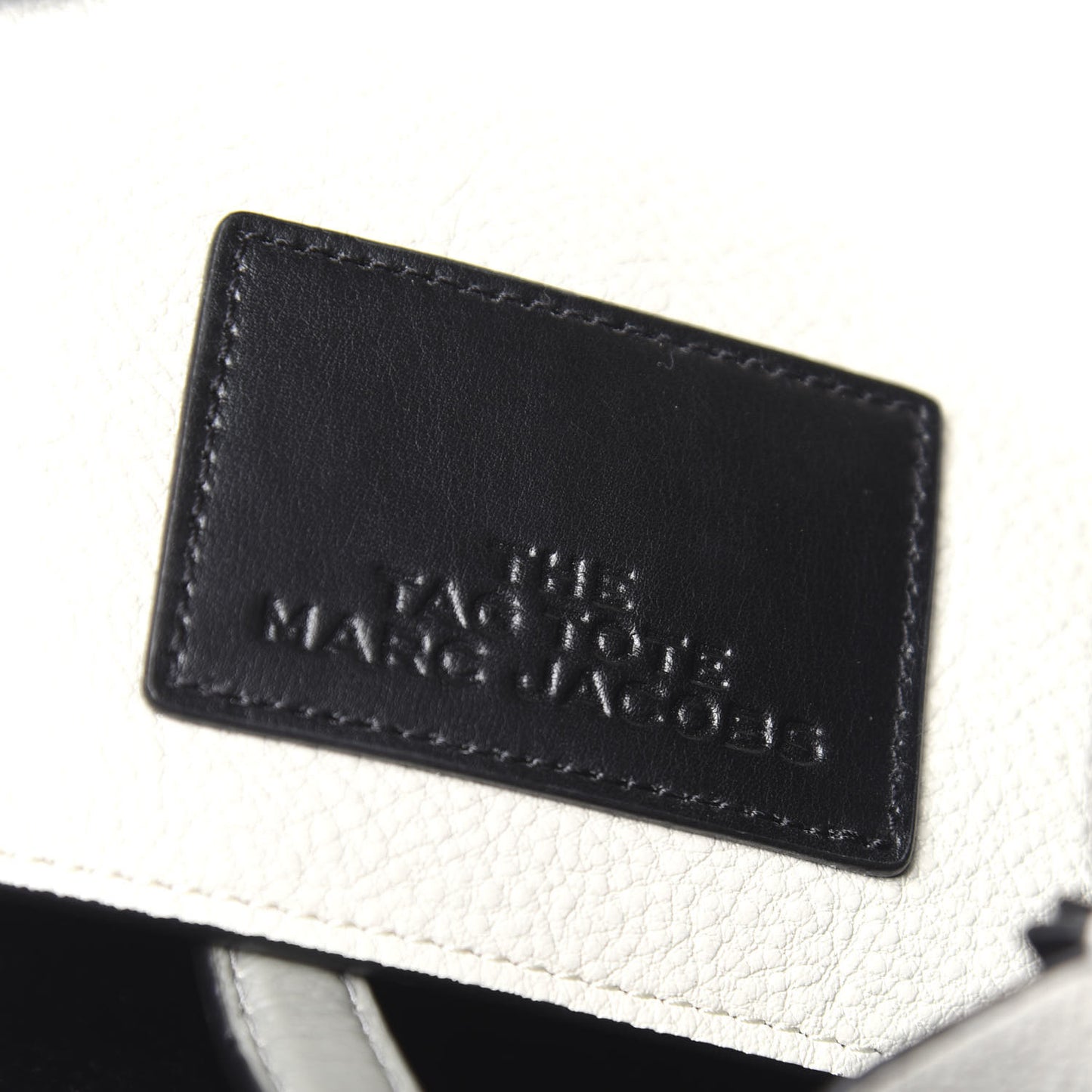 Grained Calfskin The Tag Tote Grey White