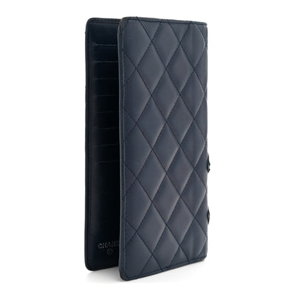Chanel Calfskin Quilted Cambon Yen Wallet Blue 3 of 10