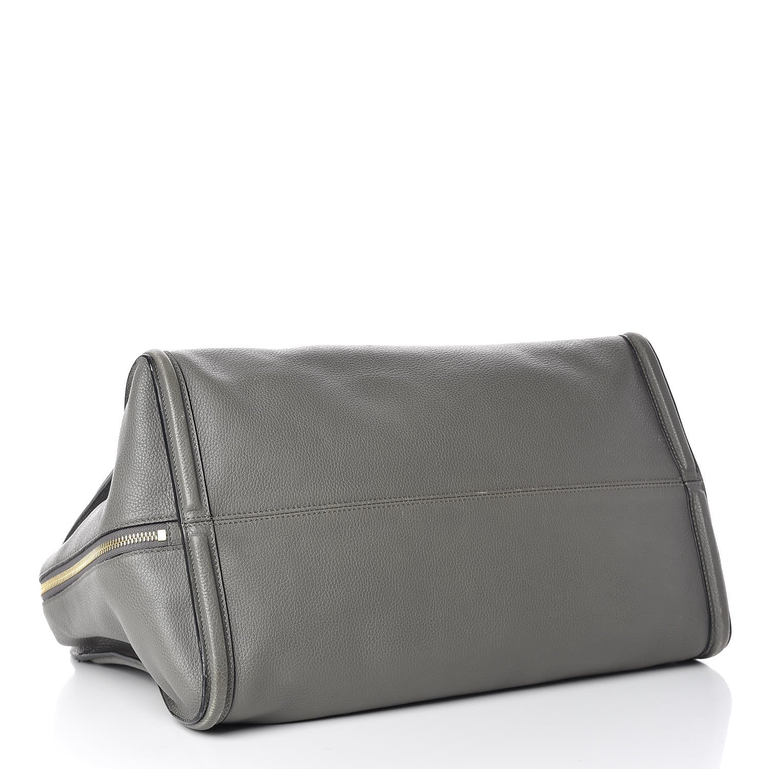 Alexander McQueen Pebbled Calfskin Large Skull Padlock Zip Around Tote Dark Grey 4 of 27