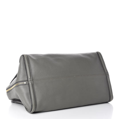 Alexander McQueen Pebbled Calfskin Large Skull Padlock Zip Around Tote Dark Grey 4 of 27