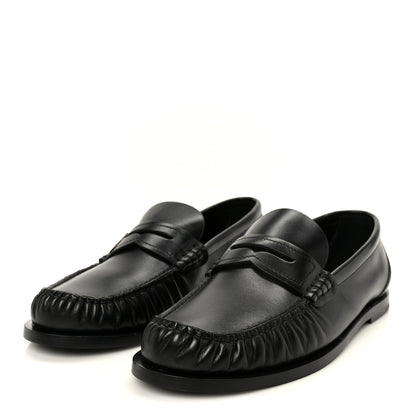 Saint Laurent Calfskin Penny Loafers 37.5 Black 4 of 10
