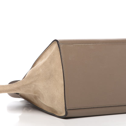 Celine Drummed Calfskin Suede Medium Trapeze Souris 6 of 13