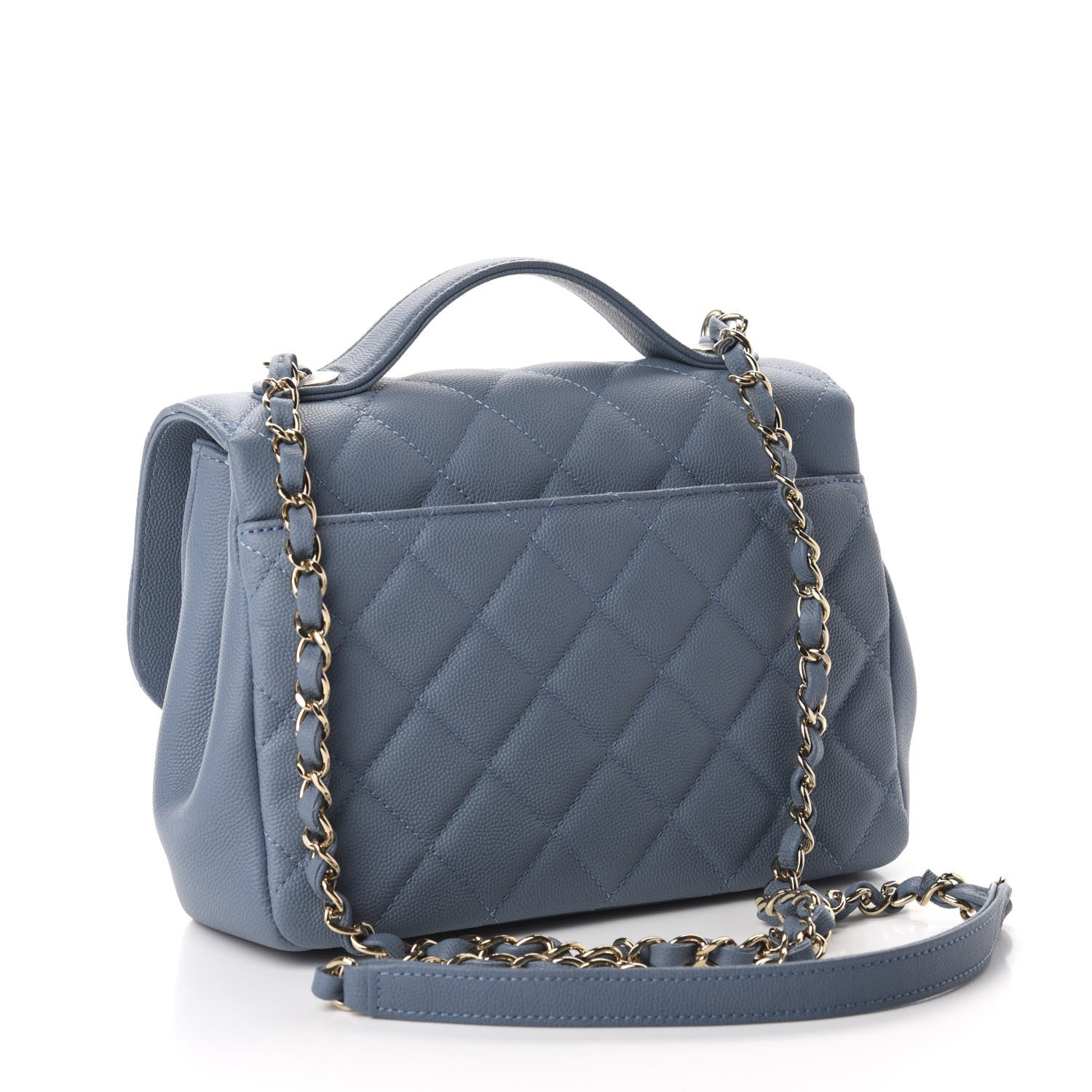 Chanel Caviar Quilted Medium Business Affinity Flap Blue 3 of 11