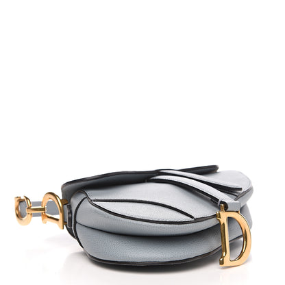 Christian Dior Grained Calfskin Mini Saddle Bag Sky Blue 3 of 8