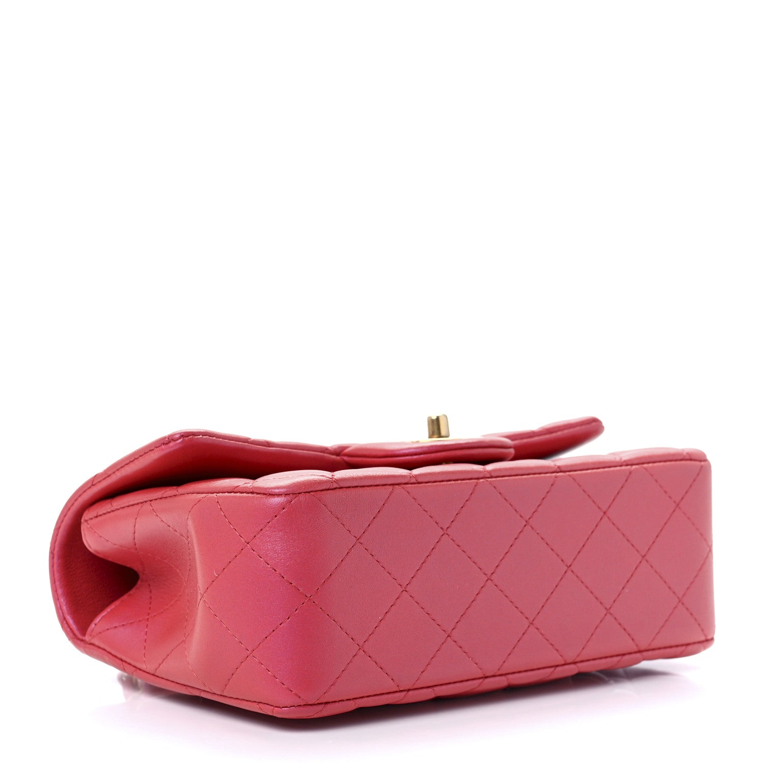 Chanel Iridescent Lambskin Quilted Mini Top Handle Rectangular Flap Red 4 of 13