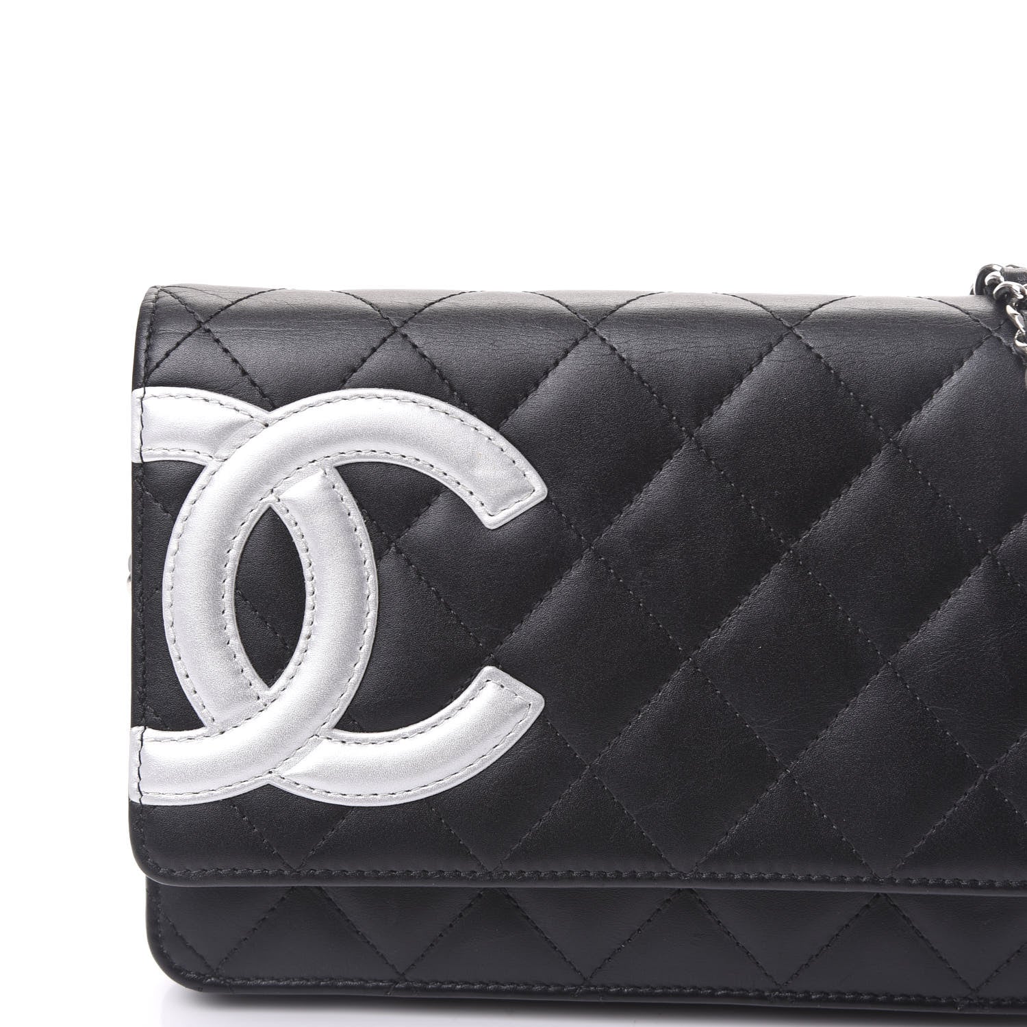 Chanel Calfskin Quilted Cambon Wallet On Chain WOC Black 9 of 10