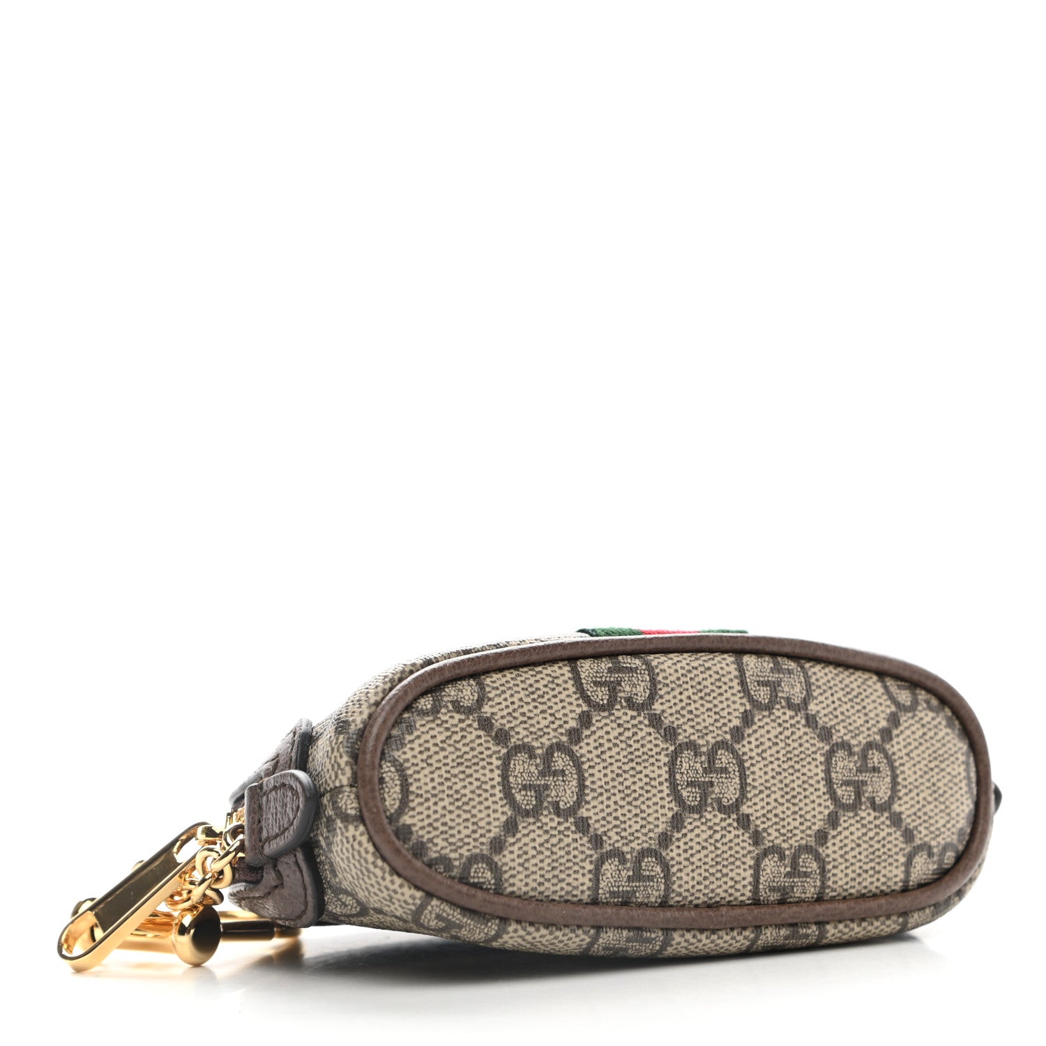 Gucci GG Supreme Monogram Web Ophidia Dome Key Pouch Beige New Acero 4 of 8