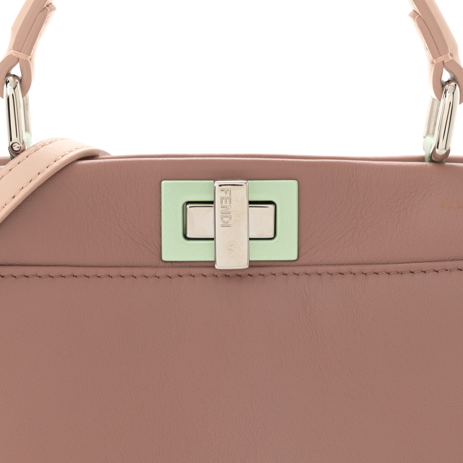 Fendi Nappa Colorblock Mini Peekaboo Iconic Satchel English Rose Plaster Oxigen 7 of 10