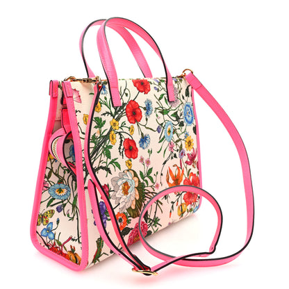 Gucci Canvas Medium Flora Tote Fuchsia 3 of 10
