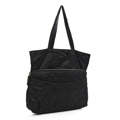Chanel Nylon Grosgrain Large Lifestyle Pouch With Foldable Tote Black 4 of 11