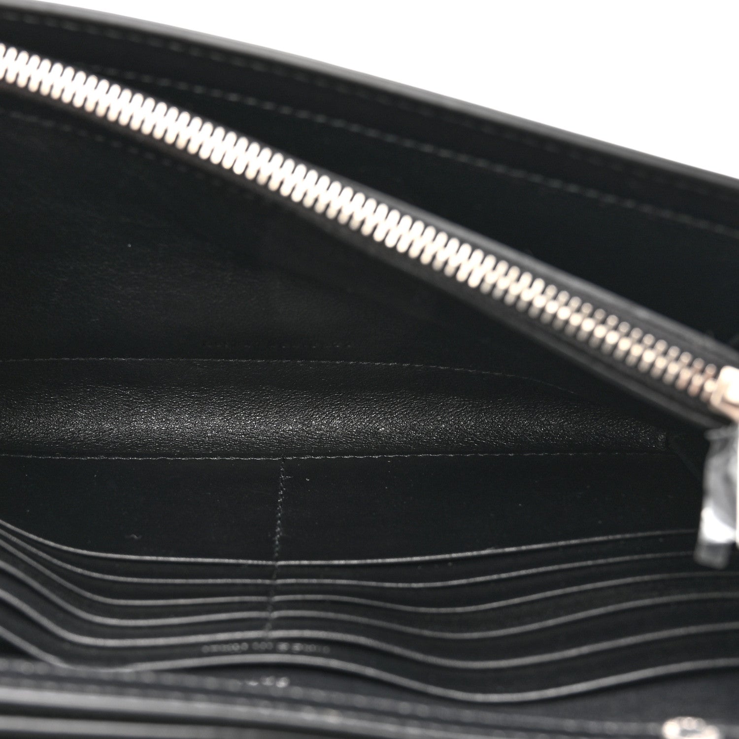 Saint Laurent Glazed Calfskin Cassandre Wallet On Chain WOC Black 6 of 11