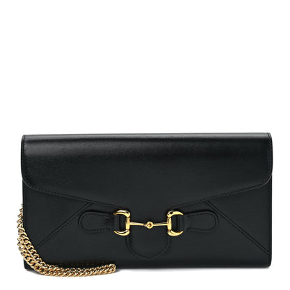 Gucci Textured Calfskin Horsebit 1955 Wrist Wallet Black 1 of 6