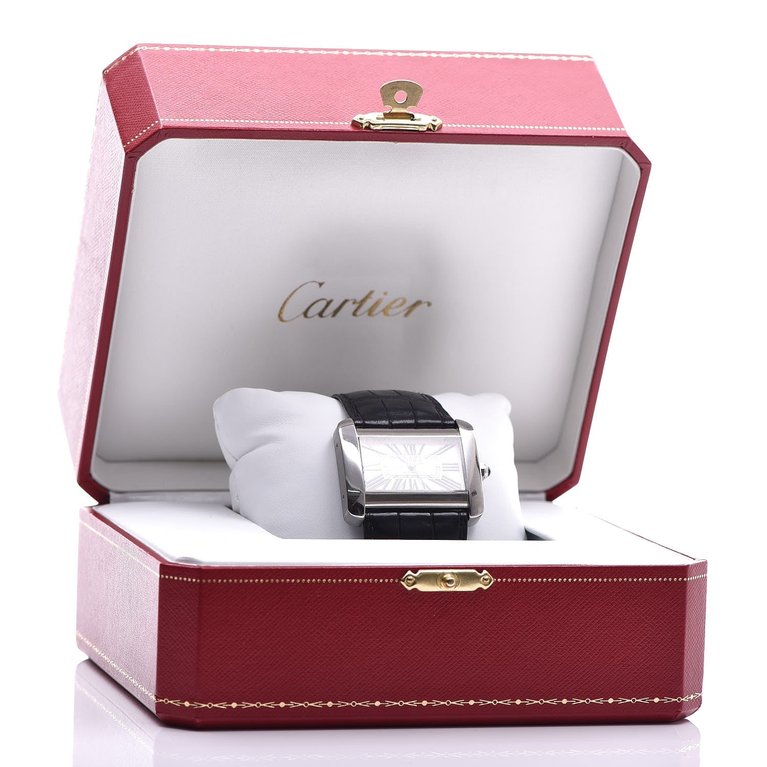 Cartier Stainless Steel Alligator 38mm Tank Divan Automatic Watch 10 of 10