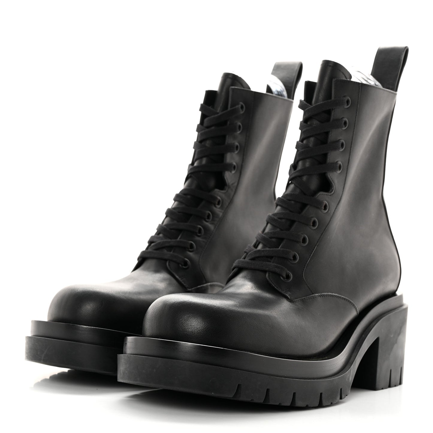 Calfskin The Lug Lace Up 30/70mm Ankle Boots 39.5 Black