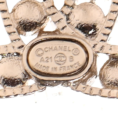 Chanel Pearl CC Earrings Gold 4 of 4