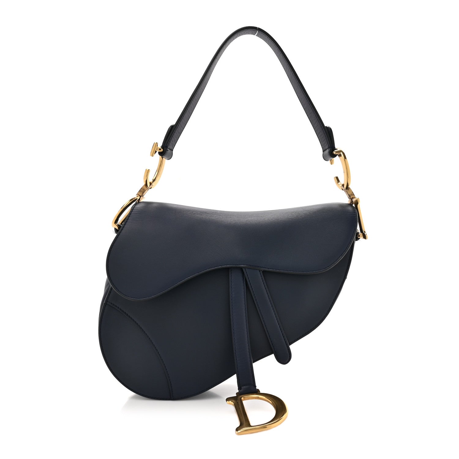 Christian Dior Calfskin Saddle Bag Navy 1 of 14