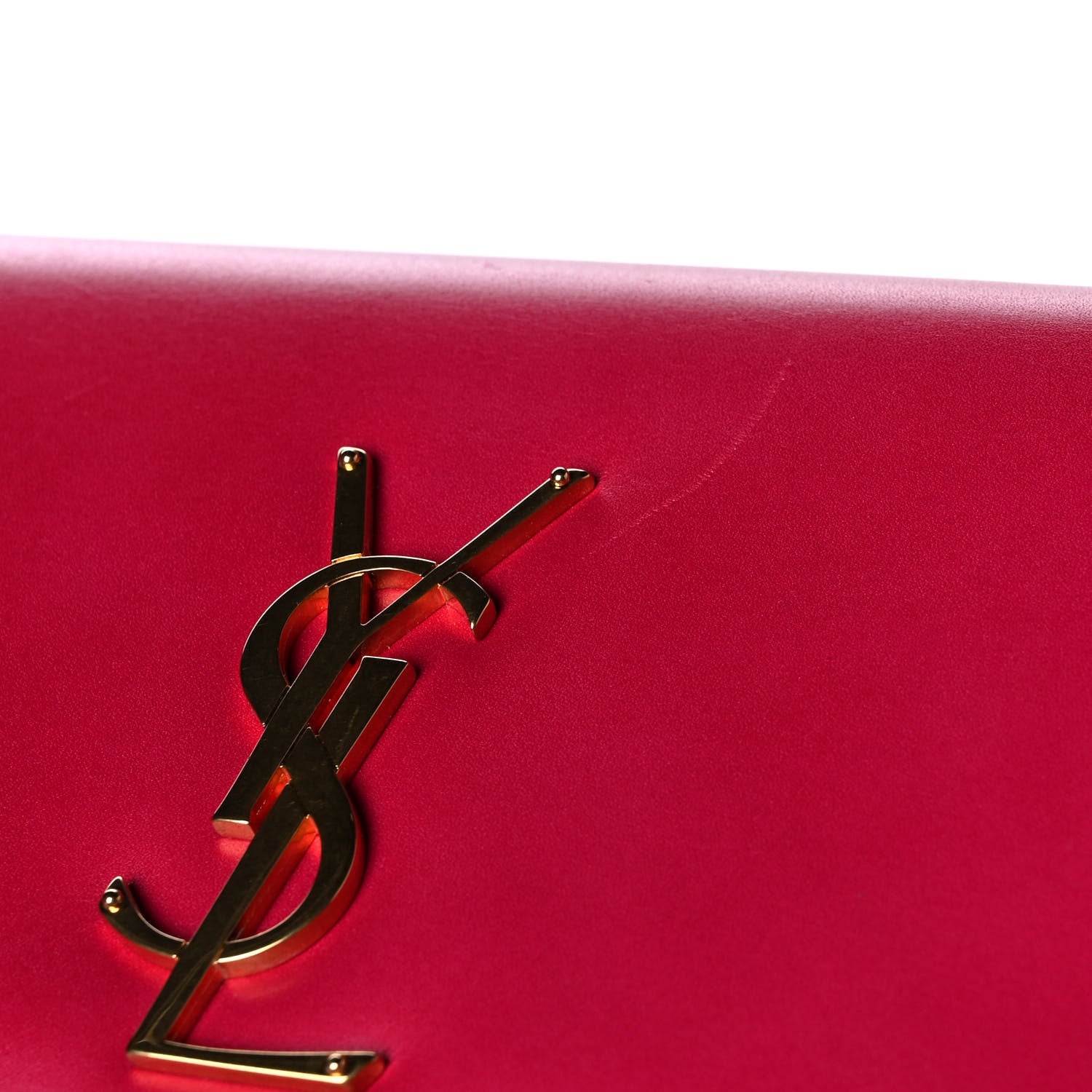 Saint Laurent Calfskin Classic Monogram Cassandre Clutch Fuchsia 11 of 12